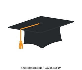 graduation cap of black color vector isolated