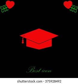 Graduation cap black icon
