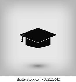 Graduation cap black icon