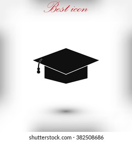 Graduation cap black icon