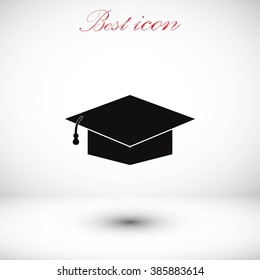 Graduation cap black icon