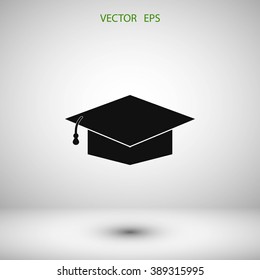 Graduation cap black icon