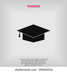 Graduation cap black icon