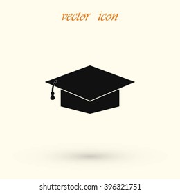 Graduation cap black icon