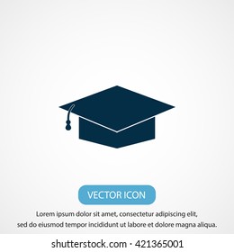 Graduation cap black icon