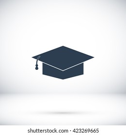 Graduation cap black icon