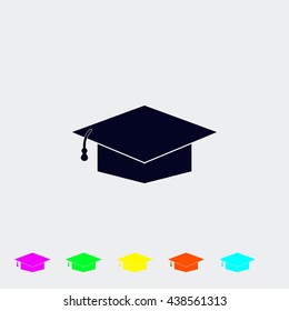 Graduation cap black icon