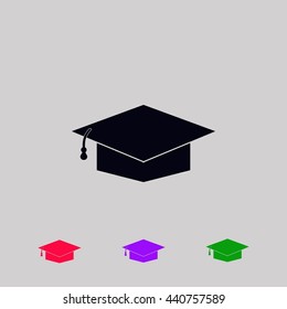 Graduation cap black icon