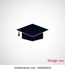Graduation cap black icon