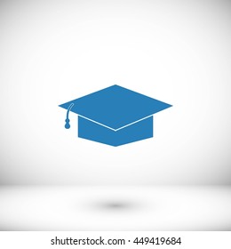 Graduation cap black icon