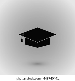 Graduation cap black icon