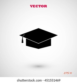 Graduation cap black icon