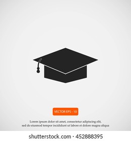 Graduation cap black icon