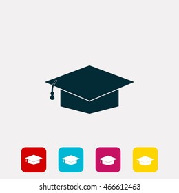 Graduation cap black icon