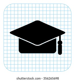 Graduation cap - black  vector icon