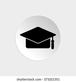 Graduation cap  - black vector icon