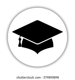Graduation cap  - black vector icon