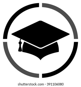 Graduation cap  - black vector icon