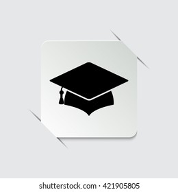 Graduation cap  - black vector icon