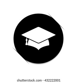 Graduation cap -  black vector icon