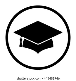 Graduation cap  - black vector icon