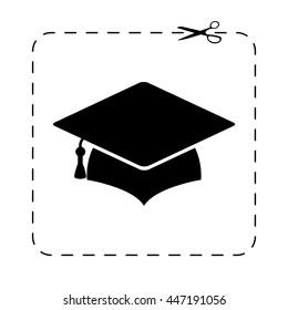 Graduation cap  - black vector icon
