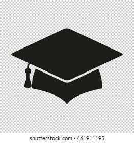 Graduation cap  - black vector icon