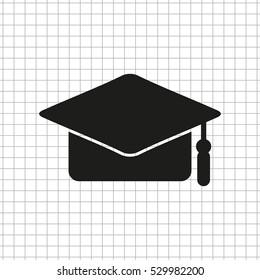 Graduation cap -  black vector icon