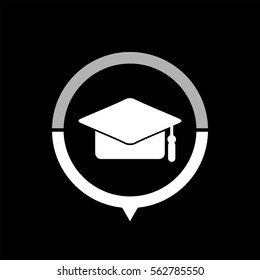 Graduation cap  - black vector icon
