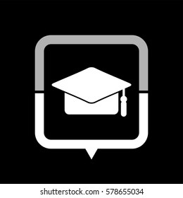 Graduation cap  - black vector icon