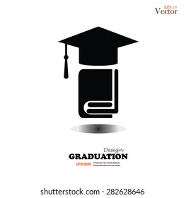 Graduation cap and book icon.vector illustration.