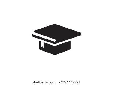 graduation cap with book logo. learning education symbol concept design