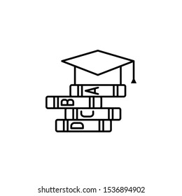Graduation cap books school icon. Element of school icon