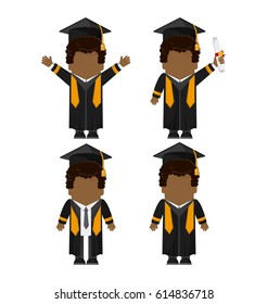 graduation cap boy graduate university icon. Vector graphic