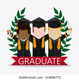 graduation cap boy graduate university icon. Vector graphic