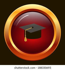 The graduation cap  button for your project