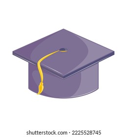 graduation cap cartoon icon isolated