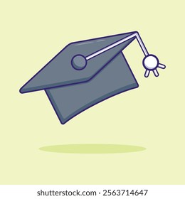 Graduation Cap cartoon illustration Flat