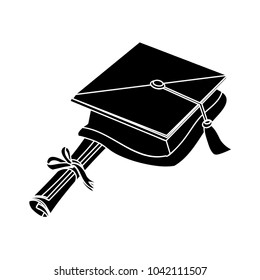 graduation cap and certificate icon