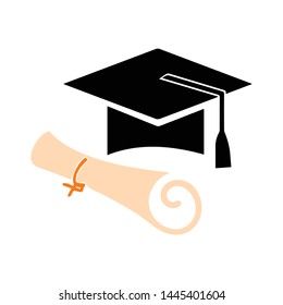 graduation cap and certificate  icon. Logo element illustration. graduation cap and certificate  design. colored collection. graduation cap and certificate  concept. Can be used in web and mobile