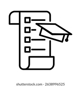 Graduation cap and a checklist for graduation preparation and planning concept. Suitable for educational and graduation related design projects.