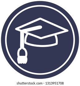 símbolo de ícone circular da capitular da graduação