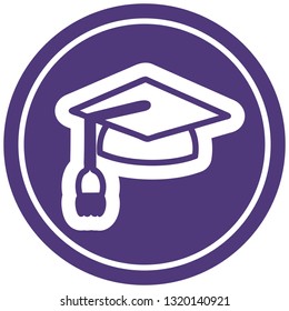 graduation cap circular icon symbol