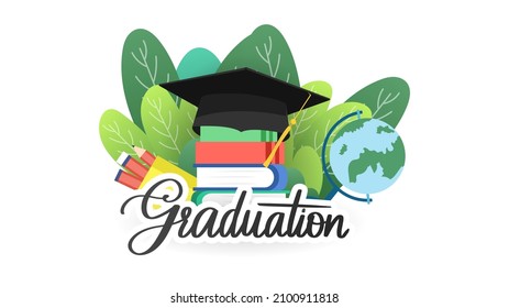 Graduación con tope de la clase 2022. Diseño de plantilla , aislado en fondo blanco ,Ilustración vectorial EPS 10