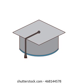 graduation cap class school icon. Isolated and flat illustration