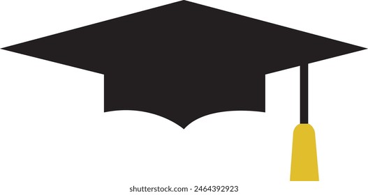 Graduation cap clip art design on plain white transparent isolated background for card, shirt, hoodie, sweatshirt, apparel, tag, mug, icon, poster or badge