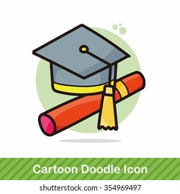 graduation cap color doodle