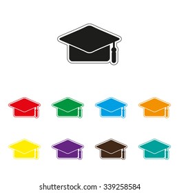 Graduation cap - color vector icon