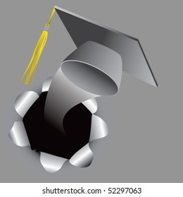 tapón de graduación saliendo del agujero