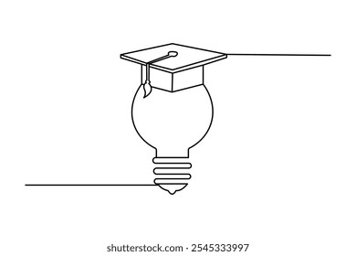 Dibujo continuo de una línea del diseño aislado del Vector del contorno Fondo blanco y negro 
